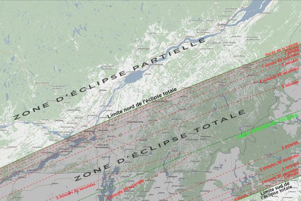 20240408 Éclipse totale - Carte Québec méridional FR