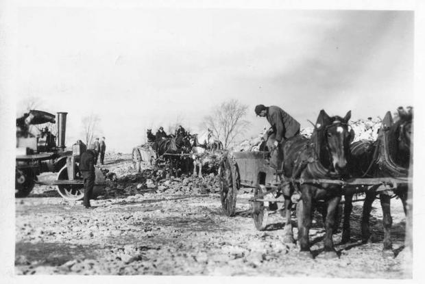 Construction du Jardin alpin, 1936