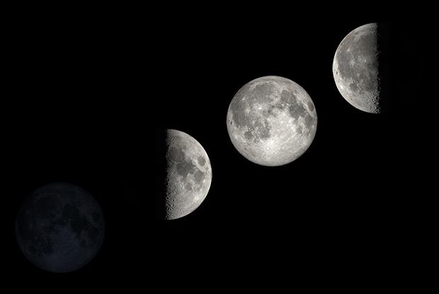 Photo de différentes phases de la lune