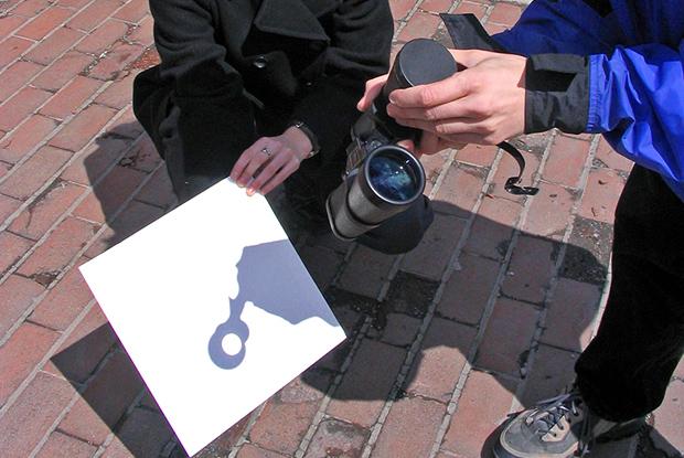 Projection with binoculars