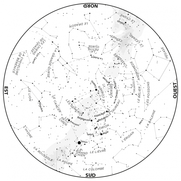 Ciel du mois - carte janvier 2020