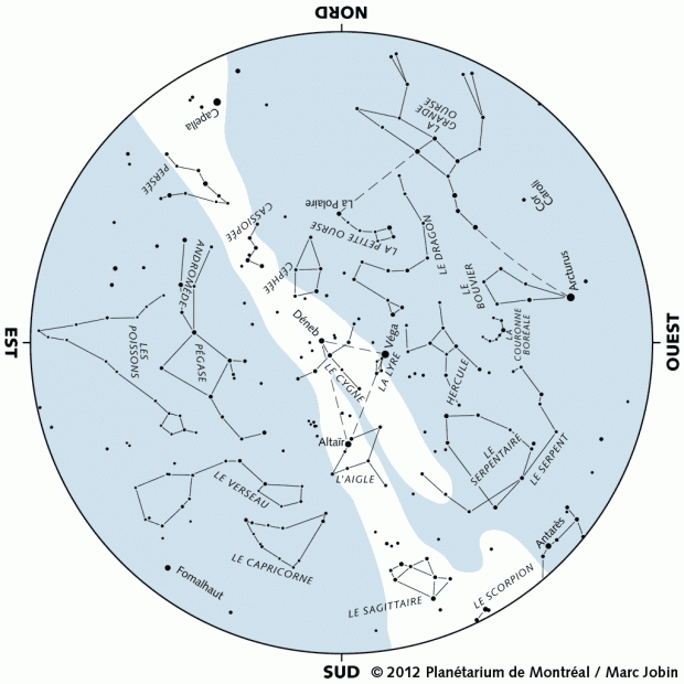Carte du ciel de septembre 2012