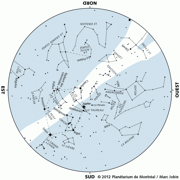Carte du ciel, décembre 2012